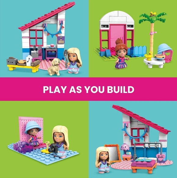 MEGA Barbie Building Toys Playset, Malibu Dream House with 303 pcs - Picture 5 of 11